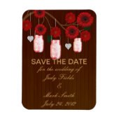 Rode Rustieke Mason Potten Save The Date Magneet (Verticaal)