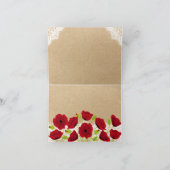 Rode Rustieke Modern van Kraftpapier van het Kant Bedankkaart (Binnen)
