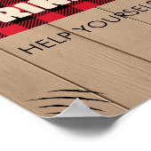 Rode Rustieke Plaid Lumberjack Baby shower Drinken Poster (Hoek)