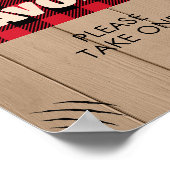 Rode Rustieke Plaid Lumberjack Baby shower Favorie Poster (Hoek)