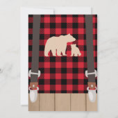 Rode Rustieke Plaid Lumberjack Baby shower Kaart (Achterkant)