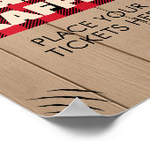 Rode Rustieke Plaid Lumberjack Luier Raffle Poster (Hoek)