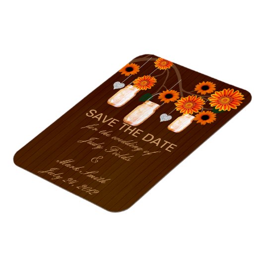 Rode Rustieke Potten Save The Date Magneet (Linkerzijde)