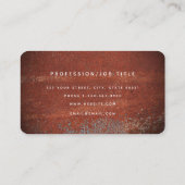 Rode Rustieke Roest Metallic Textuur Monogram Init Visitekaartje (Achterkant)