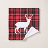 Rode rustieke ruit Kerstmis Bad Handdoek (Wasdoekje)