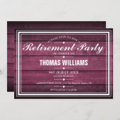 Rode Rustieke Schuur Hout Pensioen Feest Kaart (Voorkant / Achterkant)