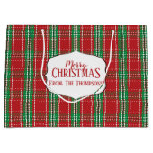 Rode Rustieke Tartan Schotse Ruit Winter Kerstmis Groot Cadeauzakje (Voorkant)