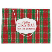 Rode Rustieke Tartan Schotse Ruit Winter Kerstmis Groot Cadeauzakje (Achterkant)