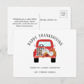 Rode Rustieke Truck Pompoen Happy Thanksgiving Feestdagenkaart (Voorkant / Achterkant)