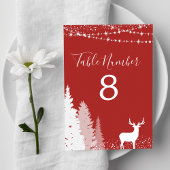 Rode Rustieke Winter Bosland Herten Rood Kaart