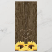 RODE RUSTIEKE ZONNEBLOEM MENU KAART (Achterkant)