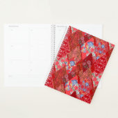 Rode, rustige, lappendeken planner (Display)