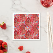 Rode, rustige, lappendeken servet (Insitu)