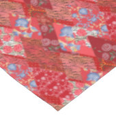 Rode, rustige, lappendeken tafelkleed (Gekanteld)