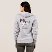 Rode Sable Cartoon Papillon Hond Met Aangepaste Te Hoodie (Achterkant volledig)