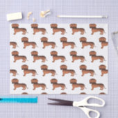 Rode Sable Gladde Vacht Dachshund Cute Hond Patroo Tissuepapier (Craft)