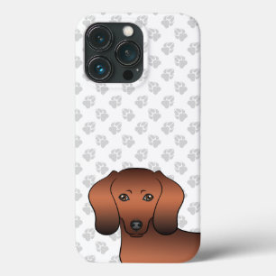 Rode Sable Gladharige Dachshond Honden Kop Met Poo Case-Mate iPhone Case