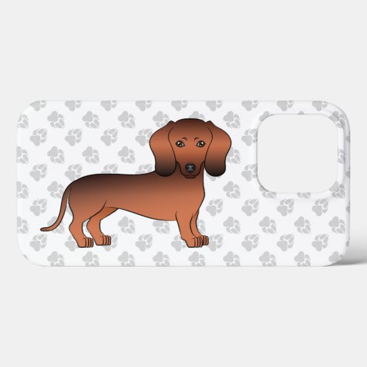 Rode Sable Kortharige Dachshond Cartoonhond & Poot Case-Mate iPhone Case (Achterkant (horizontaal))