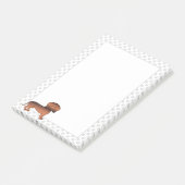 Rode Sable Kortharige Dachshond Cartoonhond & Poot Post-it® Notes (Schuin)