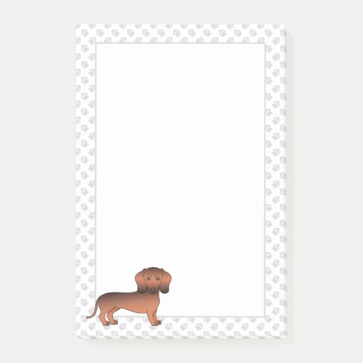 Rode Sable Kortharige Dachshond Cartoonhond & Poot Post-it® Notes (Voorkant)