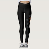 Rode Sable Langharige Dachshond Cartoon Hond & Poo Leggings (Voorkant)