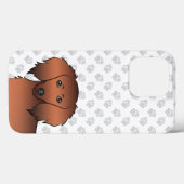Rode Sable Langharige Dachshond Cartoon Hondenkop Case-Mate iPhone Case (Achterkant (horizontaal))