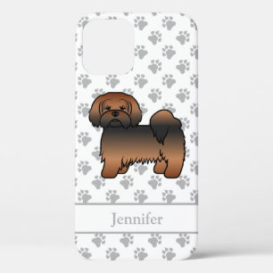 Rode Sable Lhasa Apso Cartoon Hond & Naam Case-Mate iPhone Case