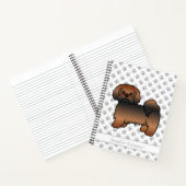 Rode Sable Lhasa Apso Cartoon Hond & Naam Notitieboek (Binnen)