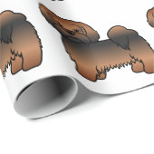 Rode Sable Lhasa Apso Cartoon Hond Patroon Cadeaupapier (Rol Hoek)