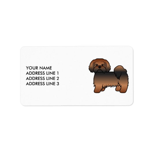 Rode Sable Lhasa Apso Mooie Hond & Aangepaste Teks Etiket (Voorkant)