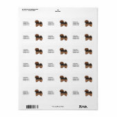 Rode Sable Lhasa Apso Mooie Hond & Aangepaste Teks Etiket (Full Sheet)