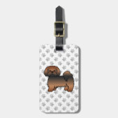 Rode Sable Lhasa Apso Moppige Hond & Aangepaste Te Bagagelabel (Voorkant verticaal)