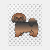 Rode Sable Lhasa Apso Schattige Cartoon Hond Fleece Deken (Voorkant)