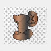 Rode Sable Lhasa Apso Schattige Cartoon Hond Fleece Deken (Voorkant (Horizontaal))