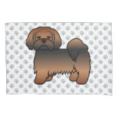Rode Sable Lhasa Apso Schattige Cartoon Hond Kussensloop (Voorkant-Links)