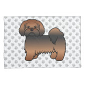 Rode Sable Lhasa Apso Schattige Cartoon Hond Kussensloop (Voorkant-Rechts)