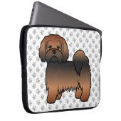 Rode Sable Lhasa Apso Schattige Cartoon Hond Laptop Sleeve (Voorkant Rechts)