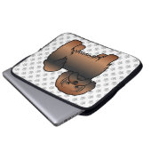 Rode Sable Lhasa Apso Schattige Cartoon Hond Laptop Sleeve (Voorkant onderkant)