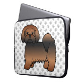 Rode Sable Lhasa Apso Schattige Cartoon Hond Laptop Sleeve (Voorkant Links)