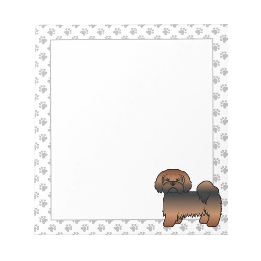 Rode Sable Lhasa Apso Schattige Cartoon Hond Notitieblok (Voorkant)