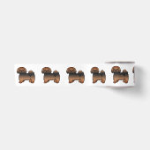 Rode Sable Lhasa Apso Schattige Cartoon Hond Satijnen Lint (Voorkant)