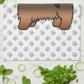 Rode Sable Lhasa Apso Schattige Cartoon Hond Theedoek (Gevouwen)