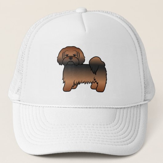 Rode Sable Lhasa Apso Schattige Cartoon Hond Trucker Pet (Voorkant)