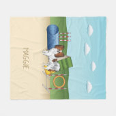 Rode Sable Papillon Agility Hond Met Aangepaste Na Fleece Deken (Voorkant (Horizontaal))