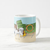 Rode Sable Papillon Agilityhond Met Aangepaste Naa Koffiemok (Voorkant rechts)
