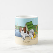 Rode Sable Papillon Agilityhond Met Aangepaste Naa Koffiemok (Center)
