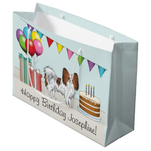 Rode Sable Papillon Cartoon Hond Kleurrijke Verjaa Groot Cadeauzakje