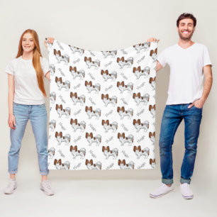 Rode Sable Papillon Cartoon Hond Patroon Met Een N Fleece Deken