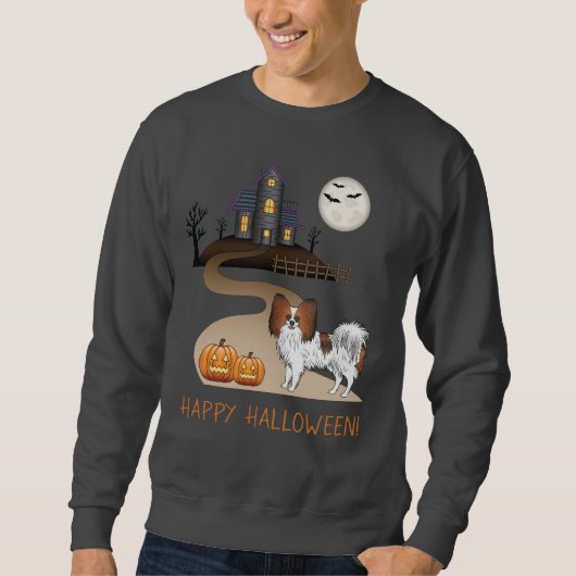 Rode Sable Papillon En Halloween Spokenhuis Trui (Voorkant)