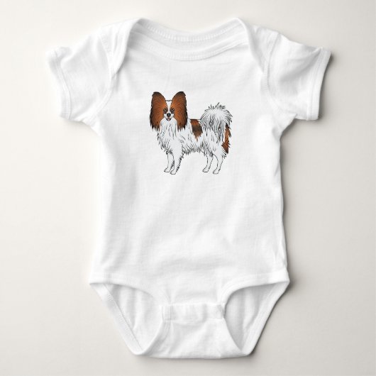 Rode Sable Papillon Gelukkig Klein Speelgoed Spani Romper (Voorkant)